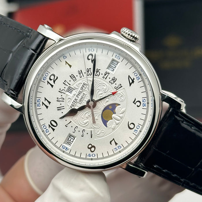 Patek Philippe Grand – Perpetual Calendar Moonphase – Officer Case – White Dial