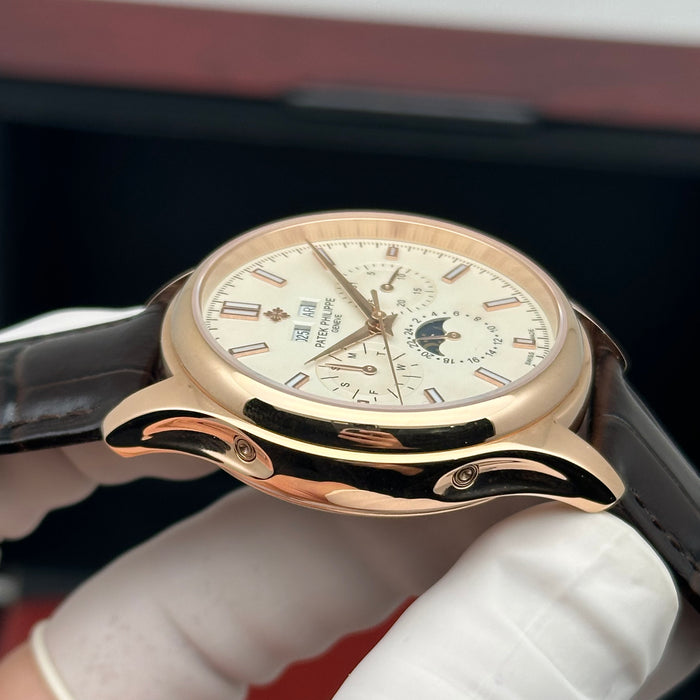 Patek Philippe Annual Calendar Moonphase – Ice Blue Dial – Black Leather Strap