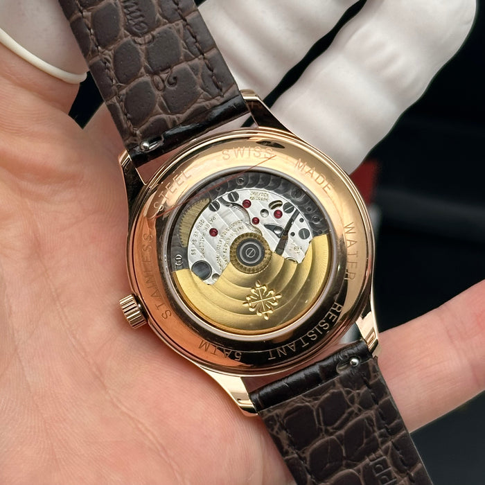 Patek Philippe Annual Calendar Moonphase – Ice Blue Dial – Black Leather Strap