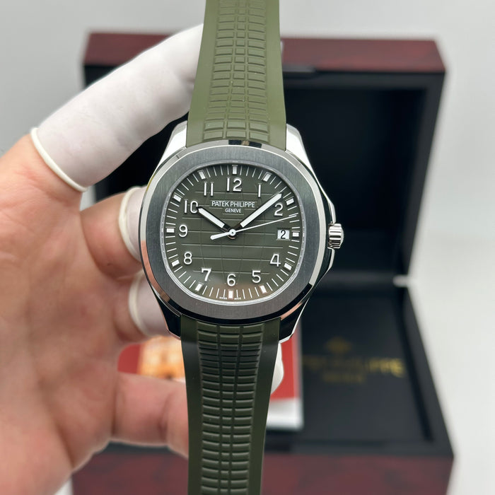 Patek Philippe Aquanaut 5168G “Khaki Green” – 42mm White Gold – Swiss Super Clone