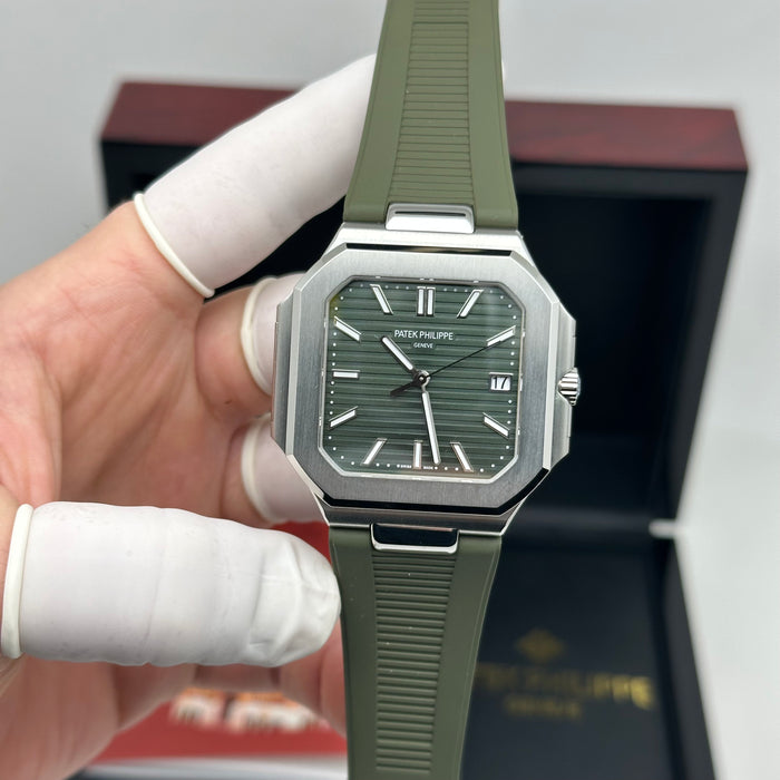Patek Philippe Aquanaut 5168G “Khaki Green” – 42mm – White Gold – Full Set - Swiss Super Clone