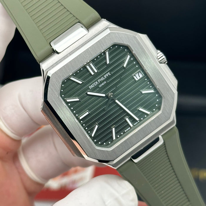 Patek Philippe Aquanaut 5168G “Khaki Green” – 42mm – White Gold – Full Set - Swiss Super Clone
