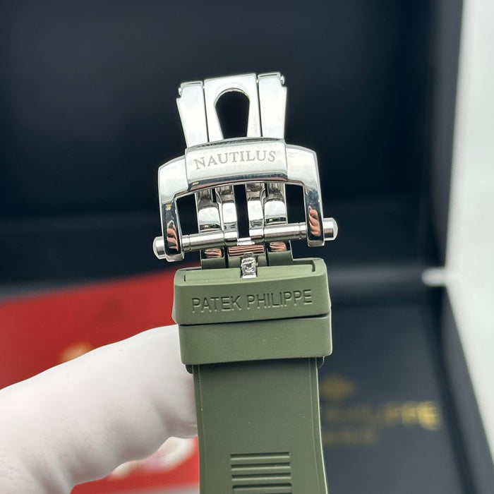 Patek Philippe Aquanaut 5168G “Khaki Green” – 42mm – White Gold – Full Set - Swiss Super Clone