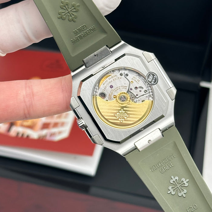 Patek Philippe Aquanaut 5168G “Khaki Green” – 42mm – White Gold – Full Set - Swiss Super Clone