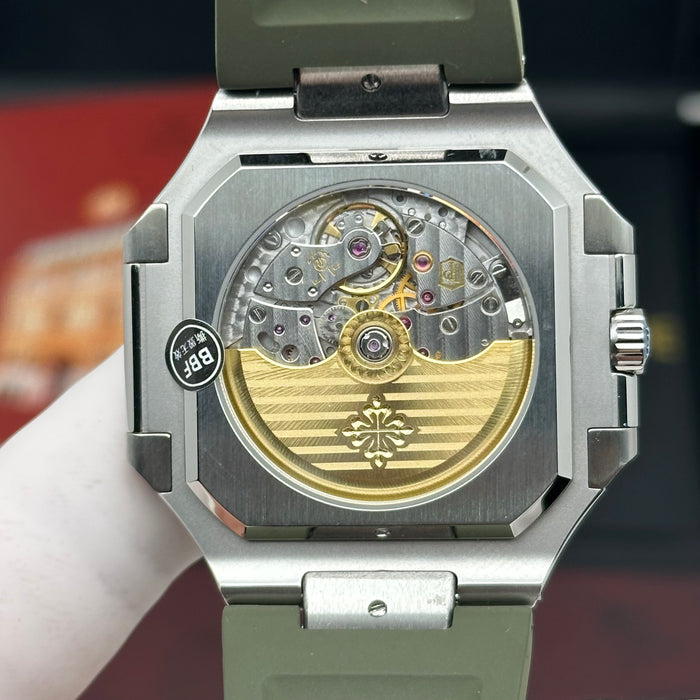 Patek Philippe Aquanaut 5168G “Khaki Green” – 42mm – White Gold – Full Set - Swiss Super Clone