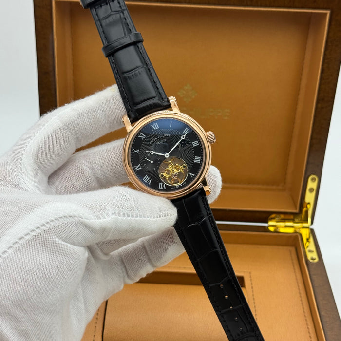 Patek Philippe Complication MoonPhase Tourbillon Dial Black 42MM