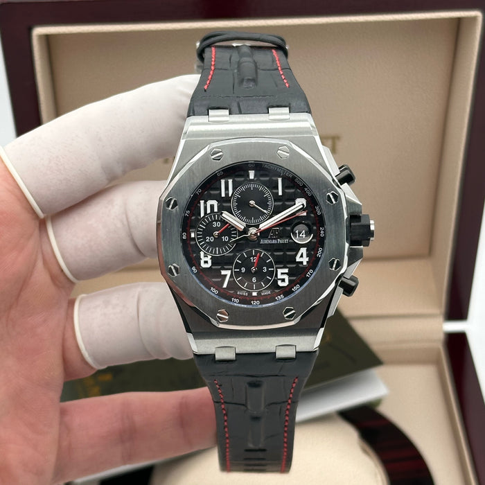 Audemars Piguet Royal Oak Offshore Chronograph 42MM – Black Dial – Leather Strap – Swiss Super Clone