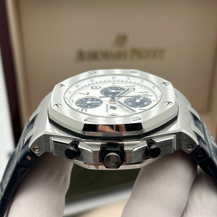 Audemars Piguet Royal Oak Offshore Chronograph – White Dial – Blue Leather Strap – Swiss Super Clone 1:1