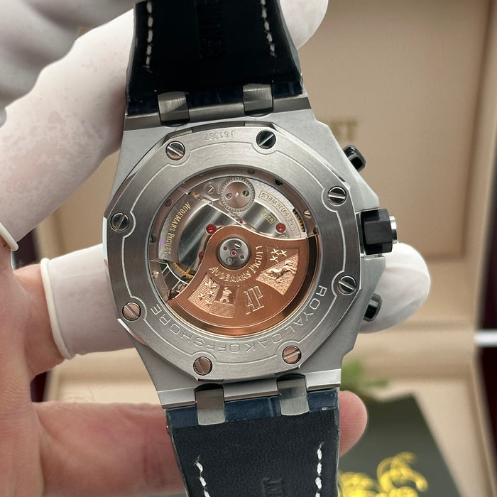 Audemars Piguet Royal Oak Offshore Chronograph – White Dial – Blue Leather Strap – Swiss Super Clone 1:1