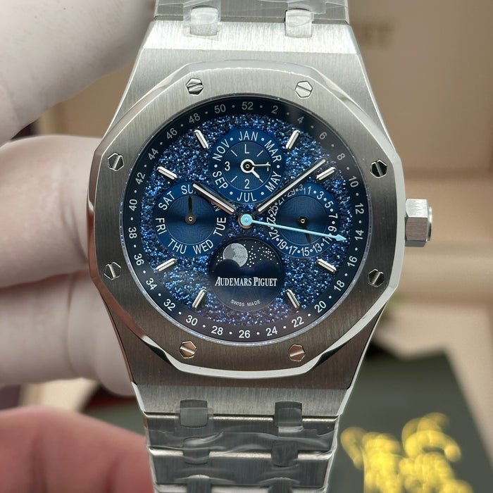 Royal Oak Perpetual Calendar 41MM – Blue Dial – Stainless Steel | Swiss Super Clone 1:1