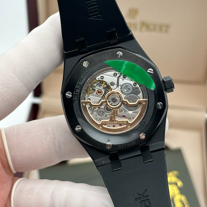 Royal Oak Perpetual Calendar Skeleton 41MM – Black Ceramic – Rubber Strap | Swiss Super Clone 1:1
