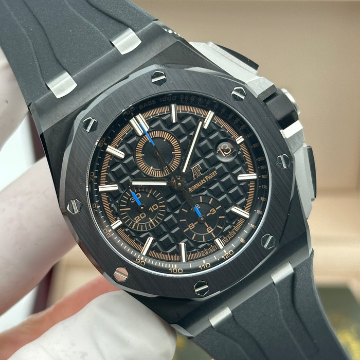 Royal Oak Offshore Chronograph Black Dial Rose Gold Accents 44MM – Black Bezel | Swiss Super Clone 1:1