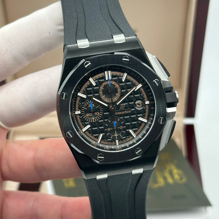Royal Oak Offshore Chronograph Black Dial Rose Gold Accents 44MM – Black Bezel | Swiss Super Clone 1:1