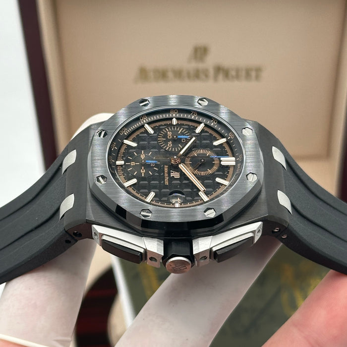 Royal Oak Offshore Chronograph Black Dial Rose Gold Accents 44MM – Black Bezel | Swiss Super Clone 1:1