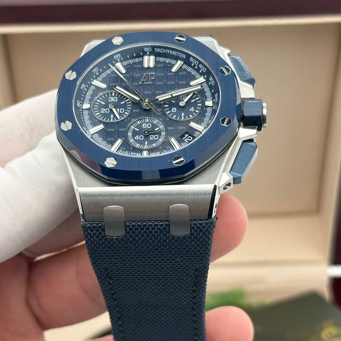 Royal Oak Offshore Chronograph Blue Dial 44MM – Stainless Steel Case | Swiss Super Clone 1:1