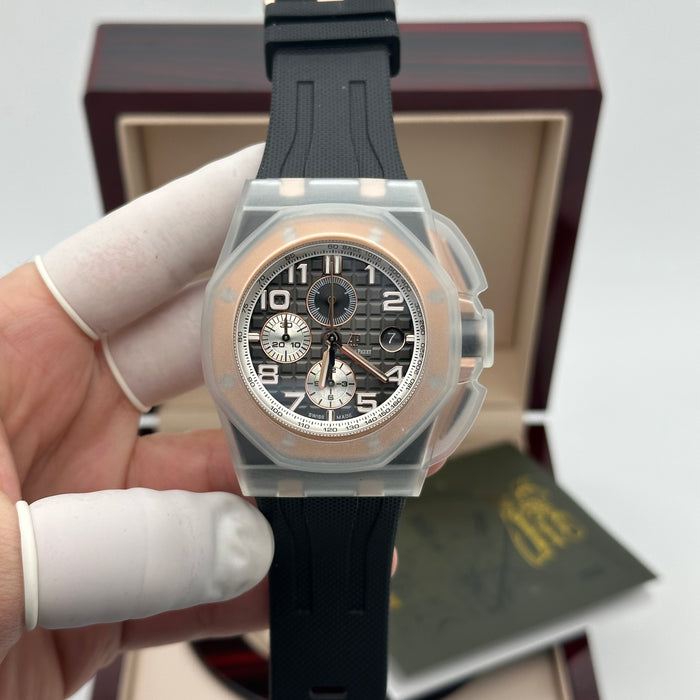 Royal Oak Offshore Chronograph Black Dial 44MM – Rose Gold Case | Swiss Super Clone 1:1