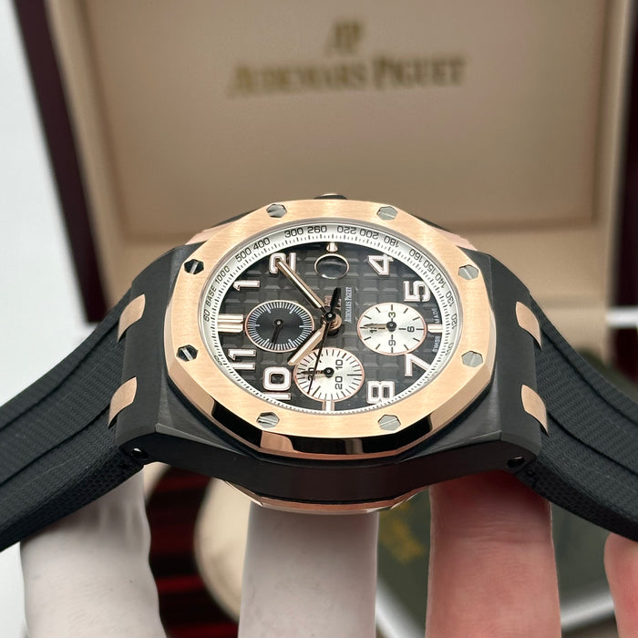 Royal Oak Offshore Chronograph Black Dial 44MM – Rose Gold Case | Swiss Super Clone 1:1