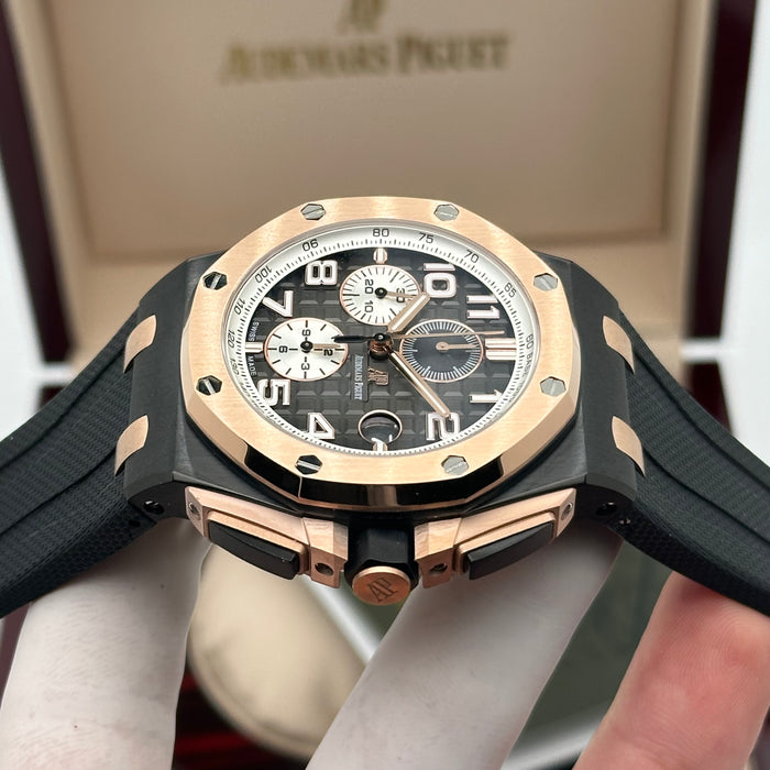Royal Oak Offshore Chronograph Black Dial 44MM – Rose Gold Case | Swiss Super Clone 1:1