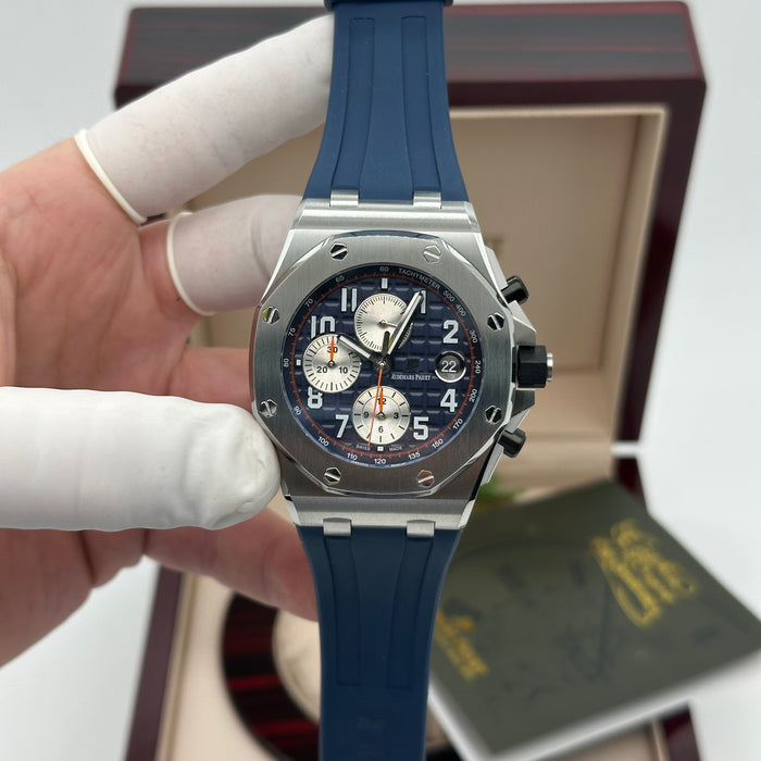 Audemars Piguet Royal Oak Offshore Chronograph 42MM – Blue Dial / Blue Rubber Strap - Swiss Super Clone