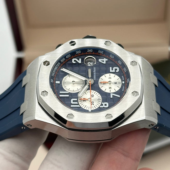 Audemars Piguet Royal Oak Offshore Chronograph 42MM – Blue Dial / Blue Rubber Strap - Swiss Super Clone