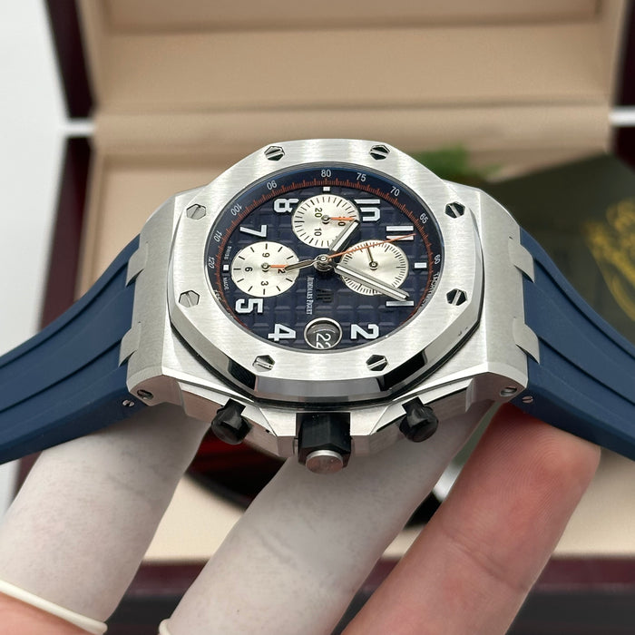 Audemars Piguet Royal Oak Offshore Chronograph 42MM – Blue Dial / Blue Rubber Strap - Swiss Super Clone