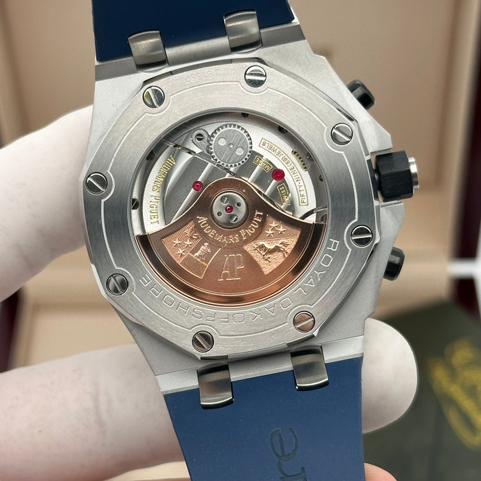 Audemars Piguet Royal Oak Offshore Chronograph 42MM – Blue Dial / Blue Rubber Strap - Swiss Super Clone