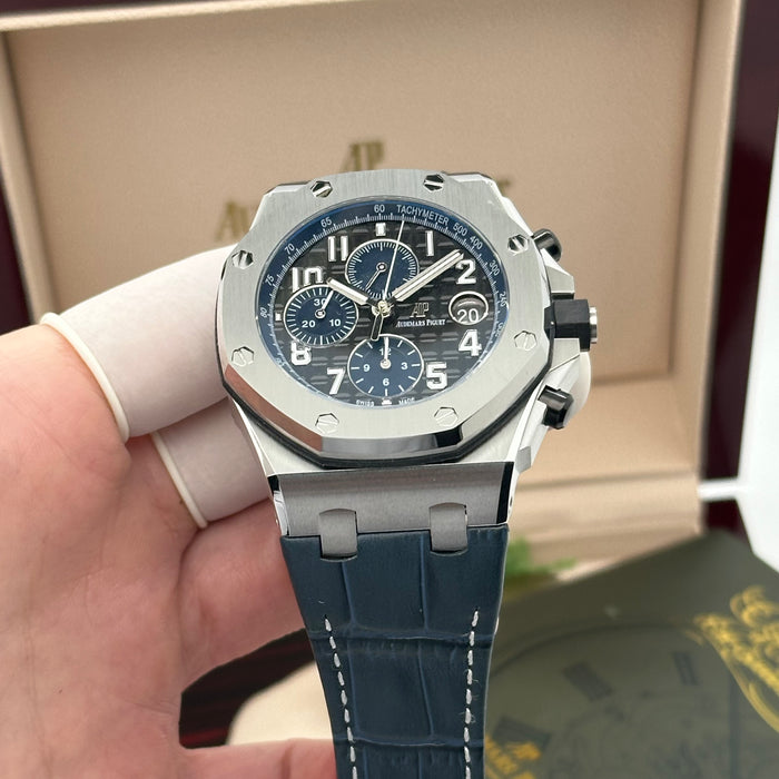 Audemars Piguet Royal Oak Offshore Chronograph 42MM – Blue Dial / Blue Leather Strap - Swiss Super Clone