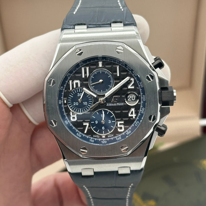 Audemars Piguet Royal Oak Offshore Chronograph 42MM – Blue Dial / Blue Leather Strap - Swiss Super Clone