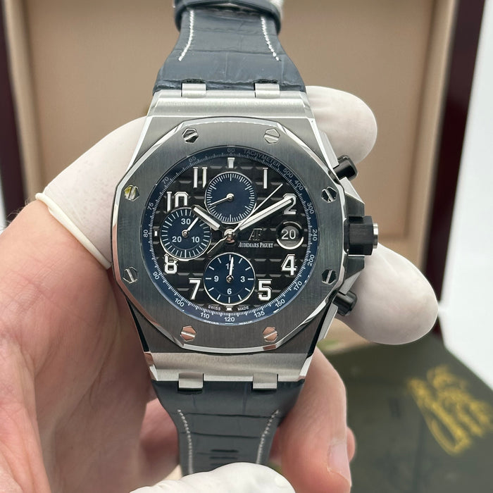 Audemars Piguet Royal Oak Offshore Chronograph 42MM – Blue Dial / Blue Leather Strap - Swiss Super Clone