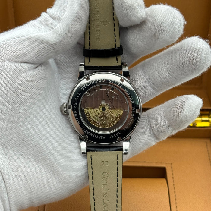 Patek Philippe Grand Complications Double Tourbillon Moonphase - Black Leather Strap