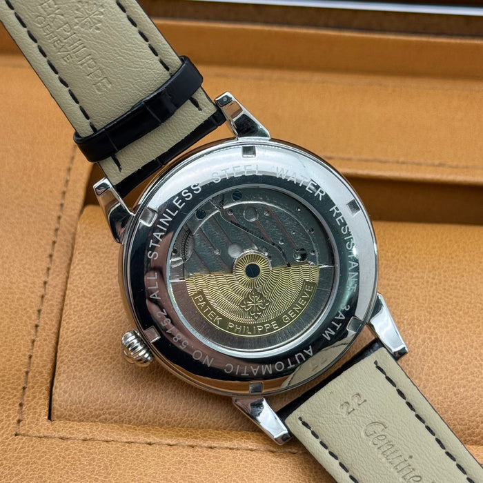 Patek Philippe Grand Complications Double Tourbillon Moonphase - Black Leather Strap