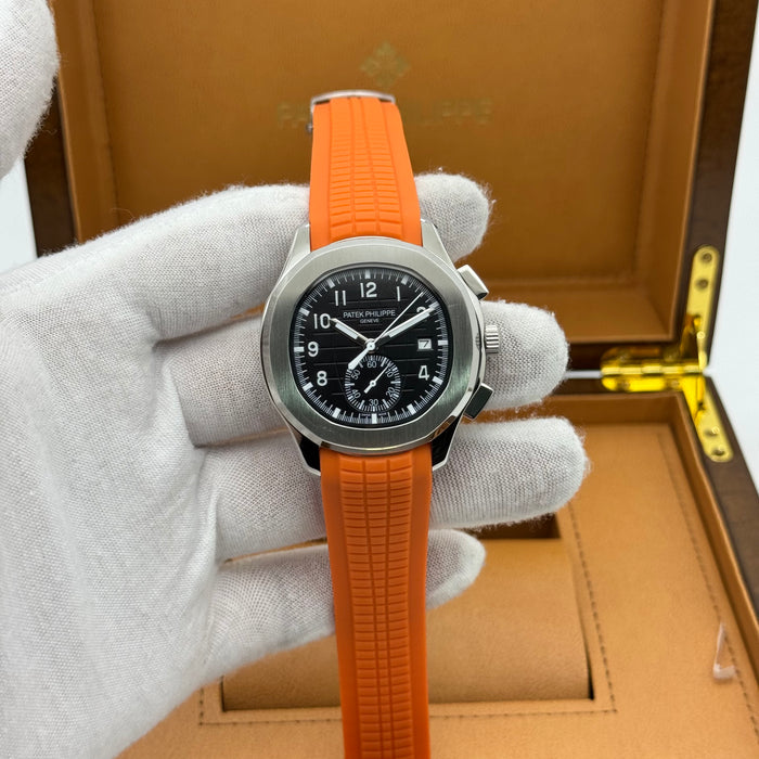 Patek Philippe Aquanaut Chronograph 5968A-001 – Black Dial with Orange Rubber Strap