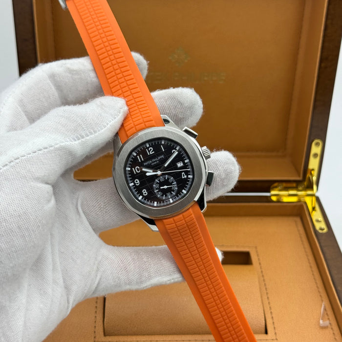 Patek Philippe Aquanaut Chronograph 5968A-001 – Black Dial with Orange Rubber Strap