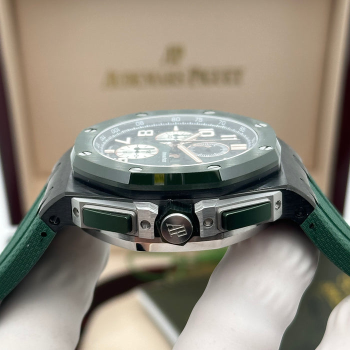 Royal Oak Offshore Chronograph Green Dial 44MM – Green Rubber Strap | Swiss Super Clone 1:1