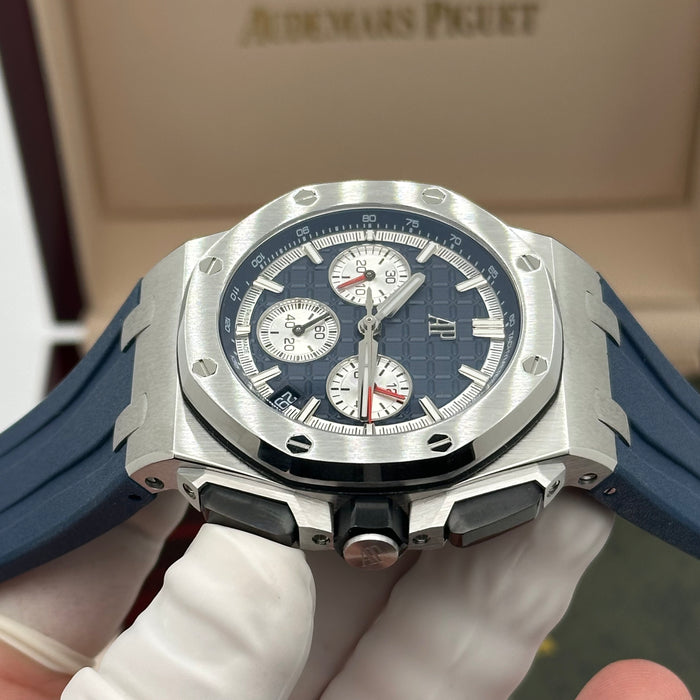 Royal Oak Offshore Chronograph Blue Dial 44MM – Blue Rubber Strap | Swiss Super Clone 1:1