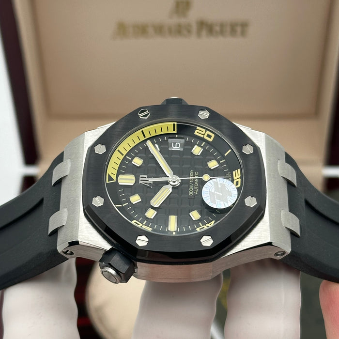 Audemars Piguet Royal Oak Offshore Diver 42MM – Black Dial / Yellow Accents - Swiss Super Clone
