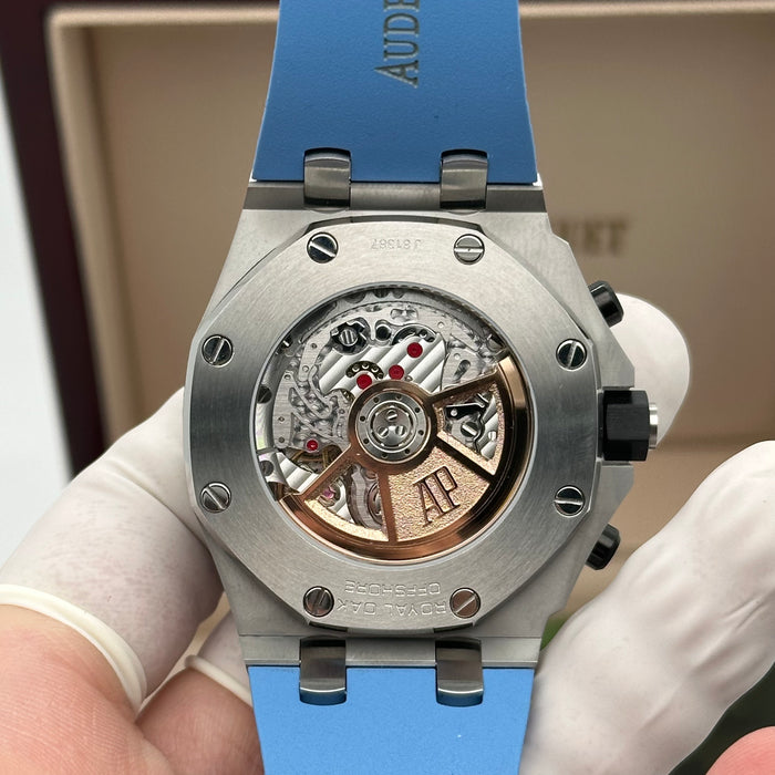 Royal Oak Offshore Chronograph Sky Blue Dial – Blue Rubber Strap | Swiss Super Clone 1:1