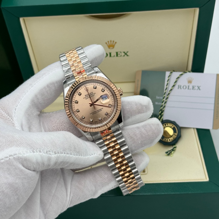 Rolex Datejust 36MM – Two-Tone Rose Gold & Steel with Diamond Dial (5A+)