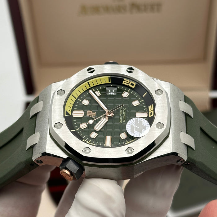 Audemars Piguet Royal Oak Offshore Diver 42MM – Green Dial / Rose Gold Accents - Swiss Super Clone