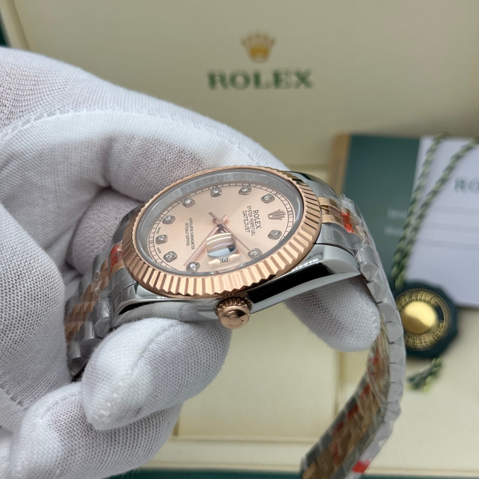Rolex Datejust 36MM – Two-Tone Rose Gold & Steel with Diamond Dial (5A+)