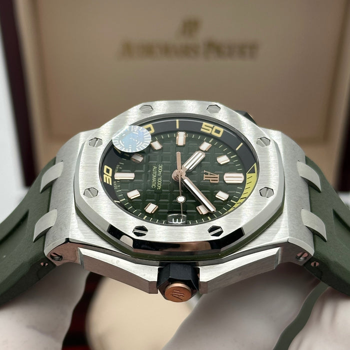 Audemars Piguet Royal Oak Offshore Diver 42MM – Green Dial / Rose Gold Accents - Swiss Super Clone