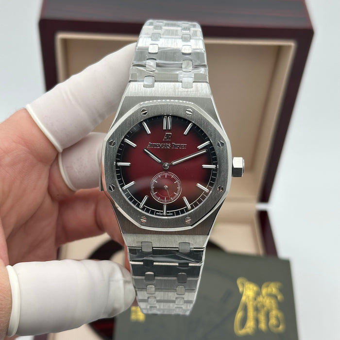 Royal Oak Burgundy Sunburst Dial 41MM – Stainless Steel Bracelet | Swiss Super Clone 1:1