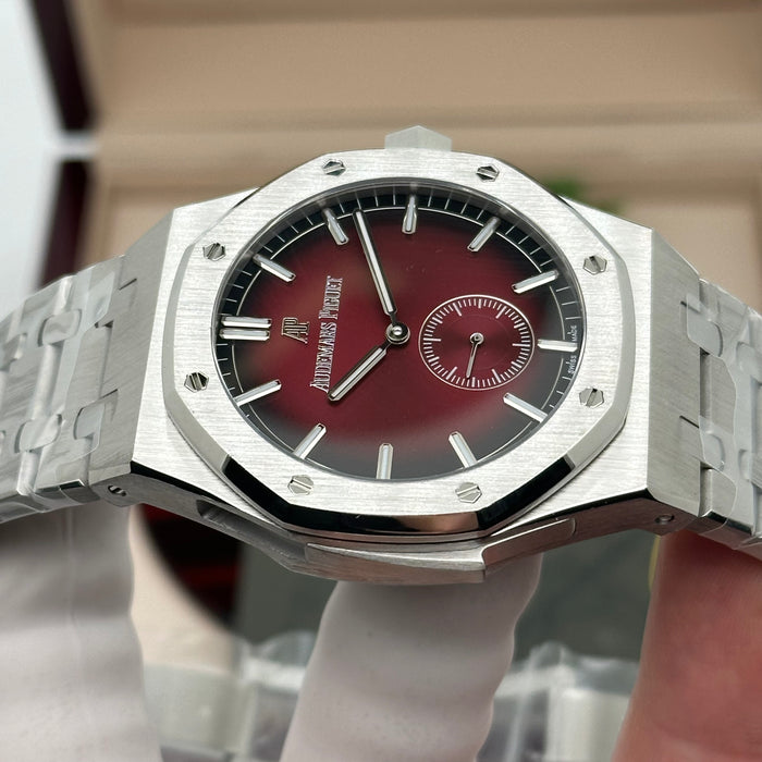 Royal Oak Burgundy Sunburst Dial 41MM – Stainless Steel Bracelet | Swiss Super Clone 1:1