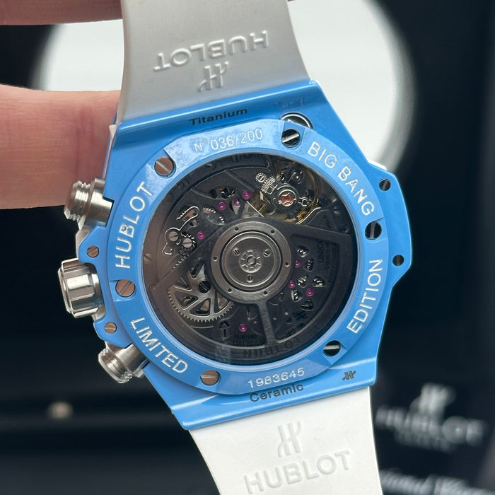Hublot Big Bang Unico Blue Ceramic Skeleton Dial Chronograph 44MM – Swiss Super Clone