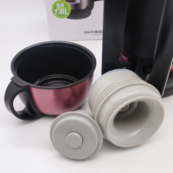 Pinkah 1.6L Stainless Steel Medium Coffe Thermoses For Travel Insulated Water Vacuum Bottle With Plastic Cup Hiking