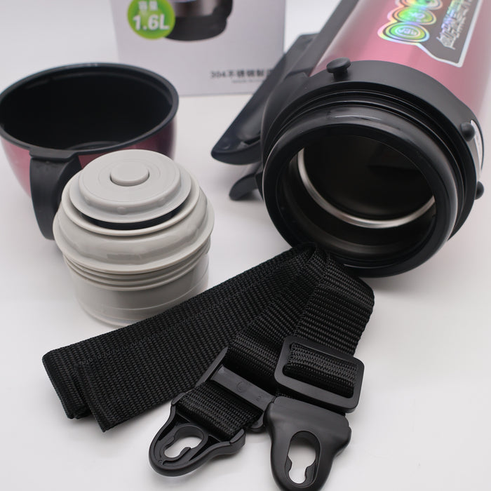 Pinkah 1.6L Stainless Steel Medium Coffe Thermoses For Travel Insulated Water Vacuum Bottle With Plastic Cup Hiking