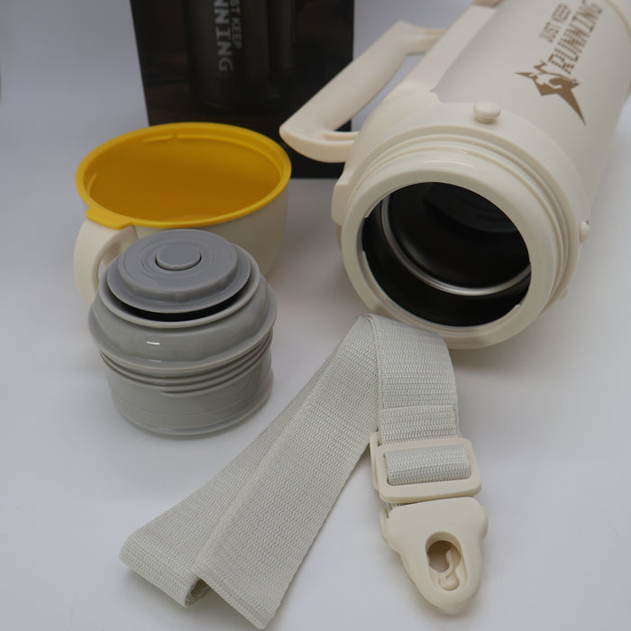 Pinkah 1.6mL Stainless Steel Large Coffe Thermoses For Travel Insulated Water Vacuum Bottle With Plastic Cup Hiking