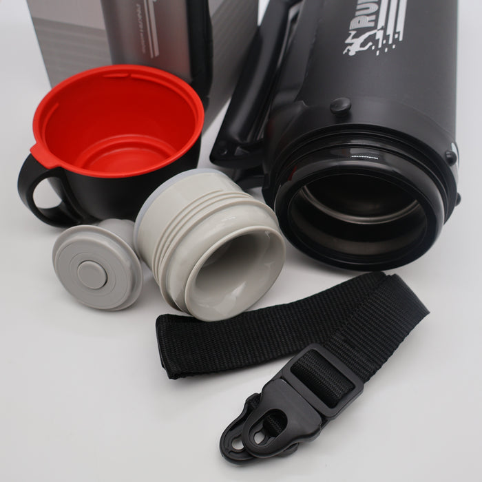 Pinkah 1.9mL Stainless Steel X- Large Coffe Thermoses For Travel Insulated Water Vacuum Bottle With Plastic Cup Hiking