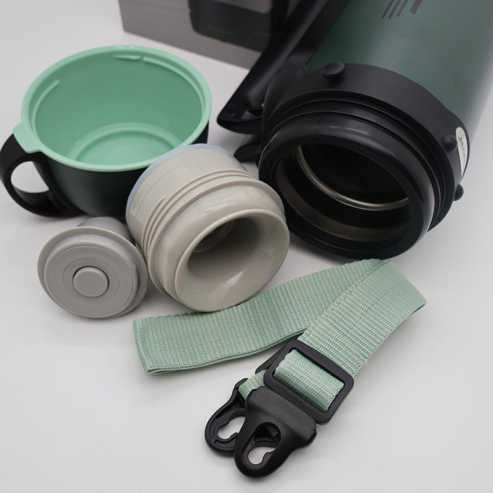 Pinkah 1.9mL Stainless Steel X- Large Coffe Thermoses For Travel Insulated Water Vacuum Bottle With Plastic Cup Hiking