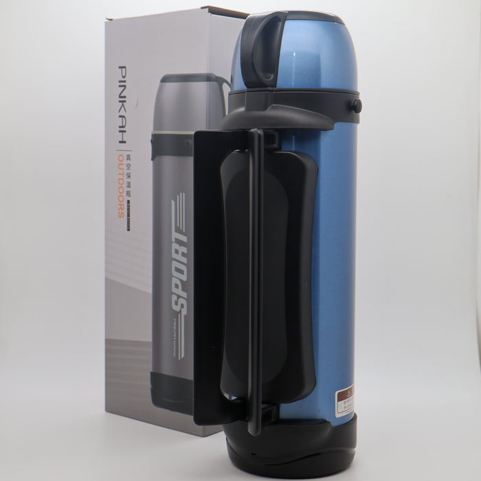 Pinkah 1.9mL Stainless Steel X- Large Coffe Thermoses For Travel Insulated Water Vacuum Bottle With Plastic Cup Hiking